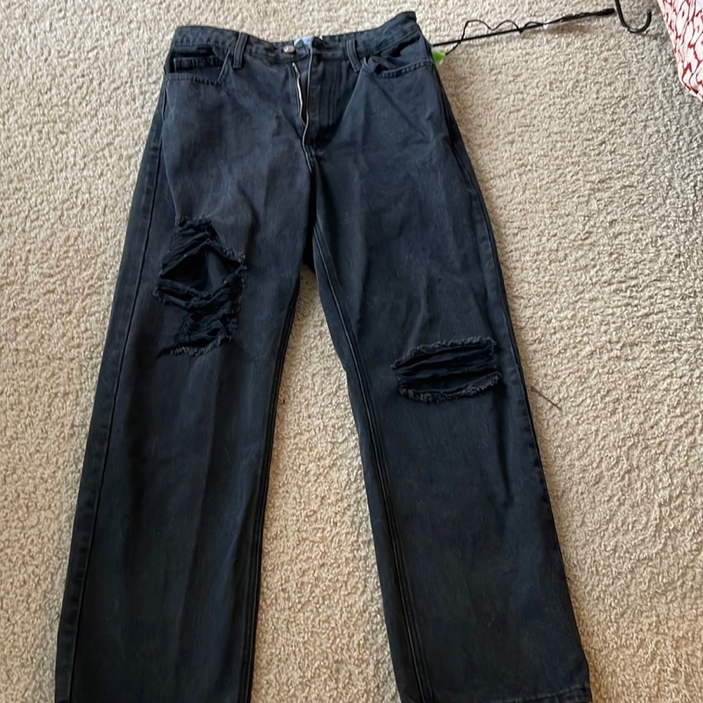 Princess Polly Cece Hammer Ripped Black Jeans